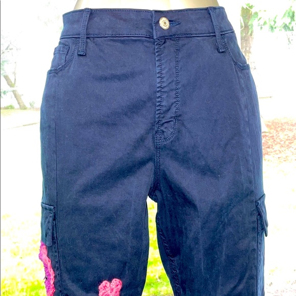 Women’s UPCYCLED HAND CRAFTED GRANNY SQUARES Sz 14 EUC OLD NAVY ROCKSTAR - Picture 3 of 16